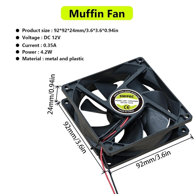 SWPEC Electrical Cabinet Cooling Fan and Thermostat Set for Electrical Box Enclosures - Image 4